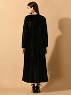 Myshka Women's Black Fit and Flare Party Dress - Distacart