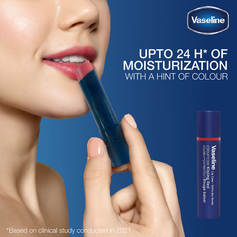 Vaseline Lip Care Colour + Care Tinted Lip Balm Stick - Kissing Red - Distacart
