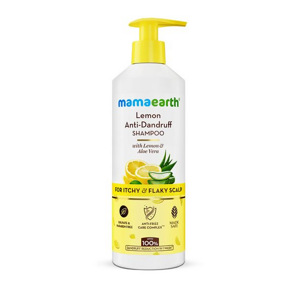 Mamaearth Lemon Anti-Dandruff Shampoo with Lemon & Aloe Vera for Itchy & Flaky Scalp - Distacart