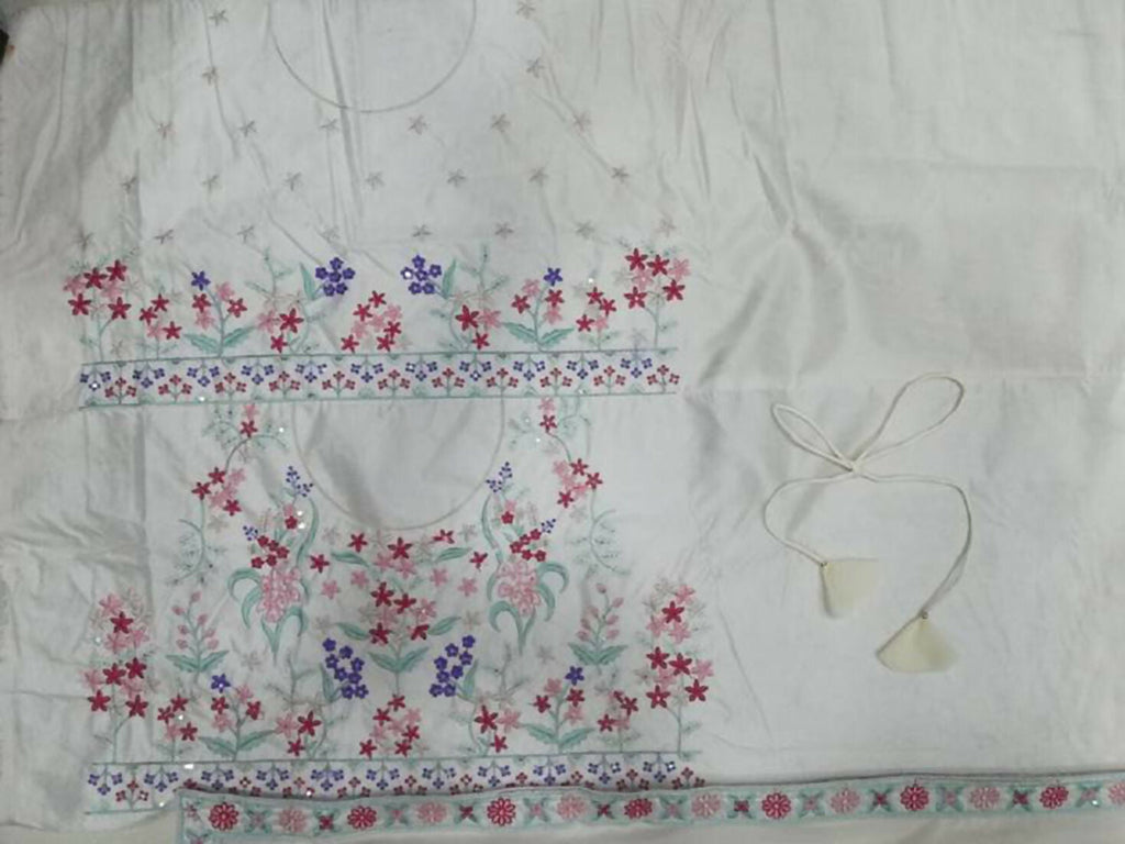 Jyoti Fashion Cream Thread Embroidery Georgette Designer Lehenga Choli with Dupatta
