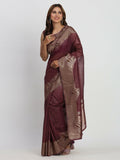 Shree Shyam Fashion Linen Cotton Purple Saree - Distacart