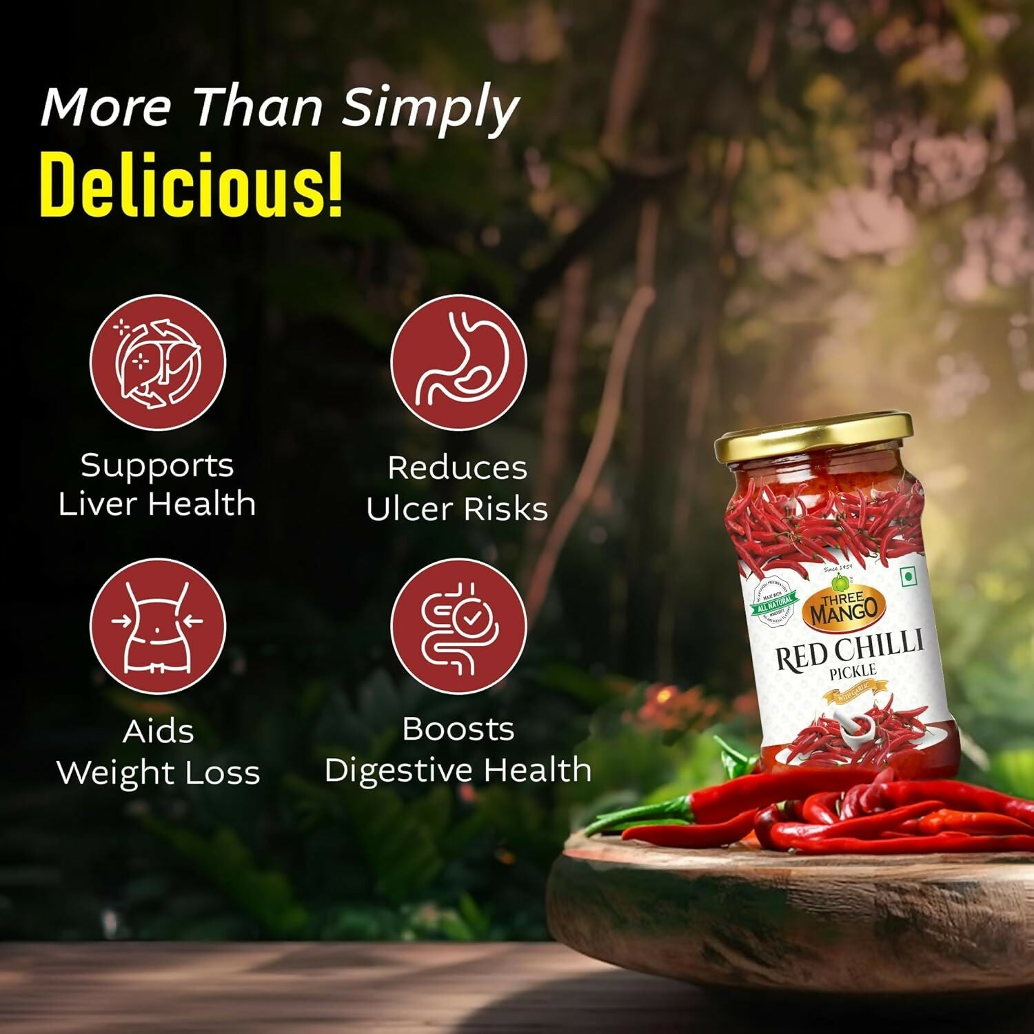 Three Mango Red Chilly Pickle