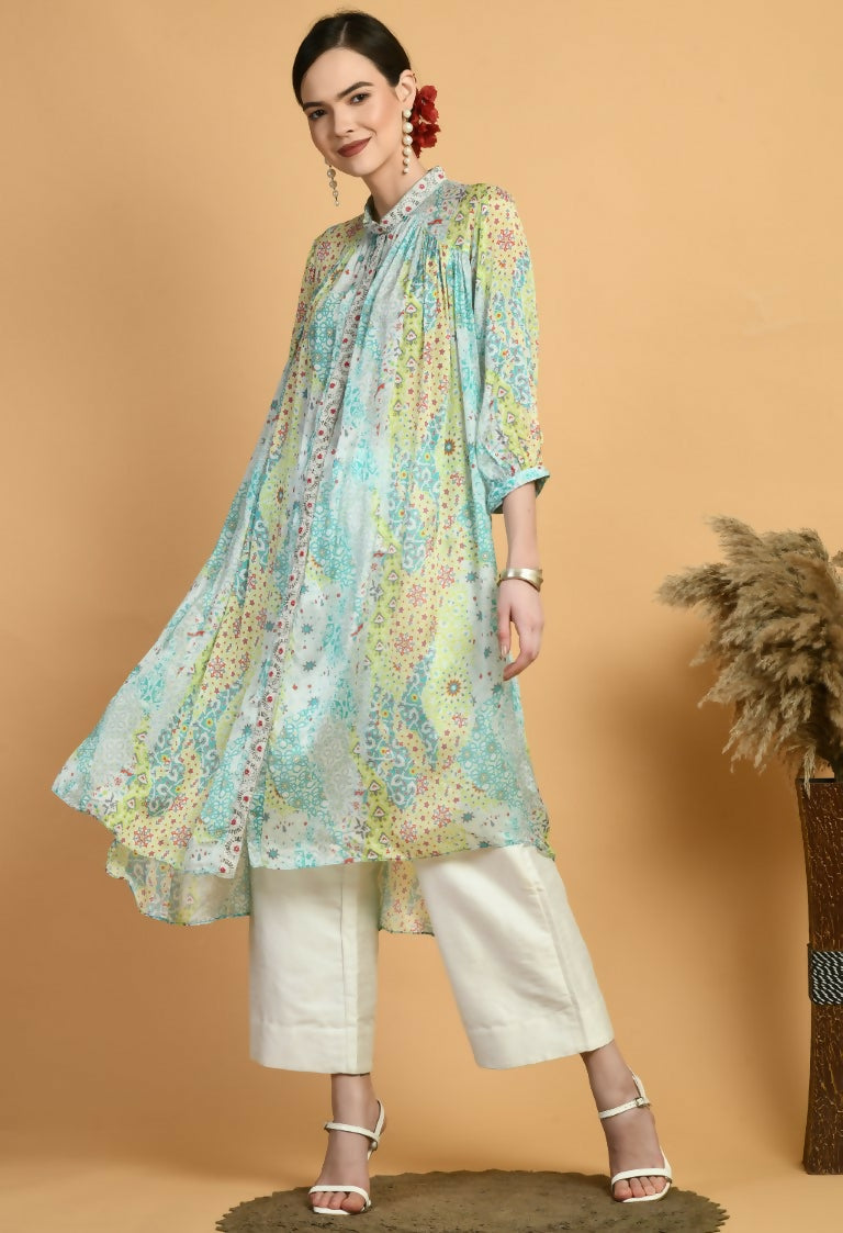 Joban Fashion Print Chinnon Kurta Set
