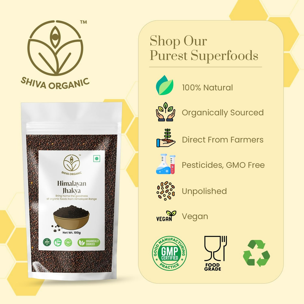 Shiva Organic Himalayan jakhiya seeds pahadi (Wild Mustard) Black Jakhya Seeds
