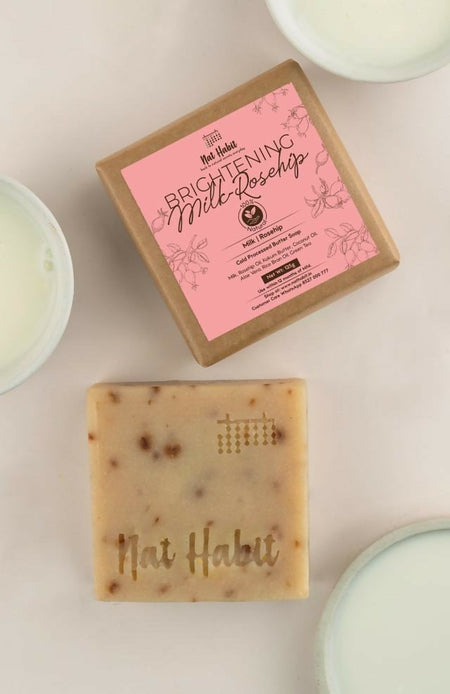 Nat Habit Cold Processed Brightening Milk-Rosehip Soap