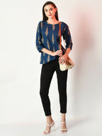 Myshka Women's Blue Printed Top