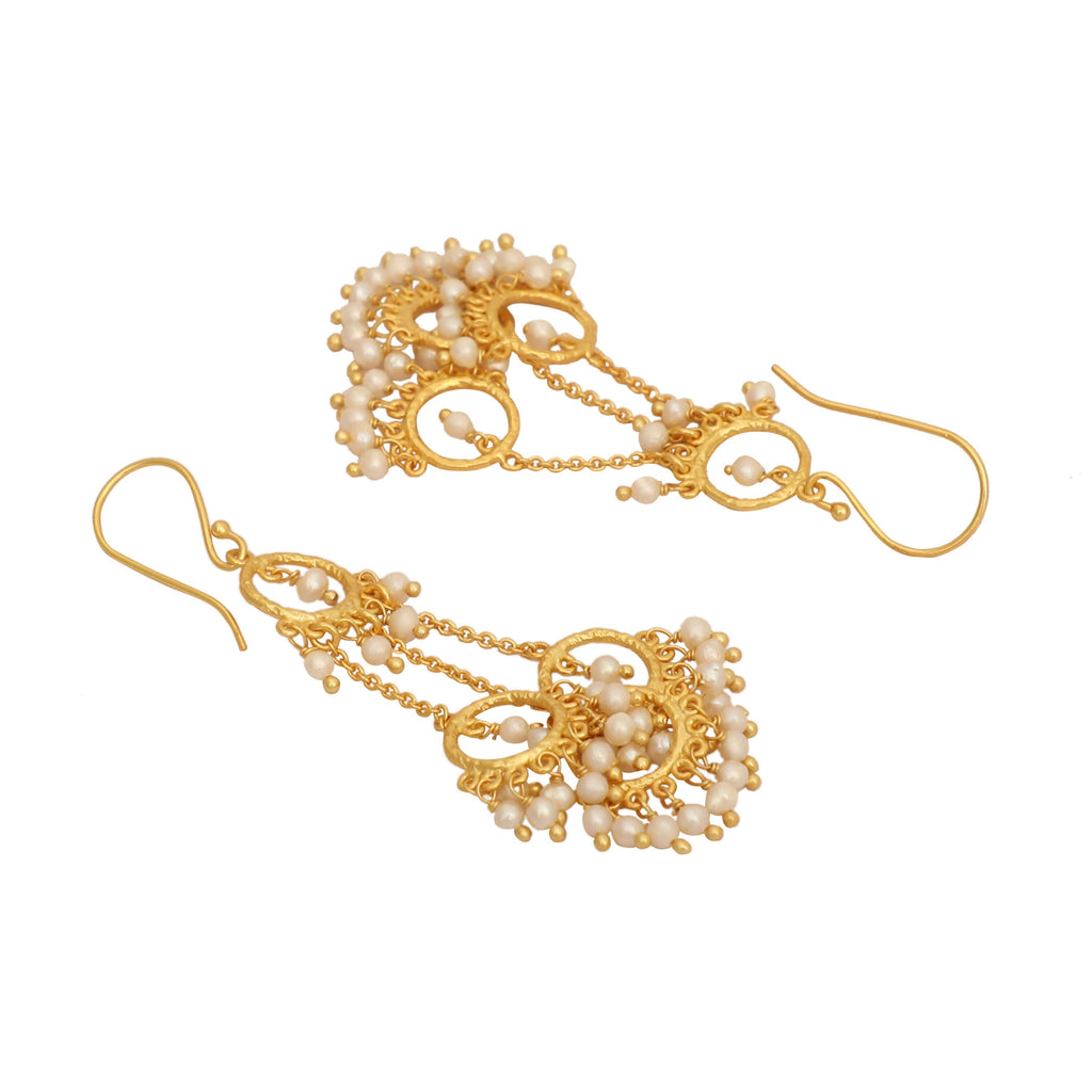 Nuyug 18k Golden Ring Pearl Drops Anti Tarnish Earrings - Distacart
