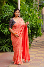 Pink Jute Silk Woven Design Saree with Unstitched Blouse - A2M