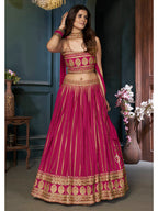 Myra Pink Georgette Embroidered Designer Lehenga