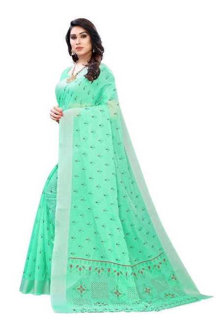 Vamika Green Chanderi Designer Saree (DIYA GREEN)