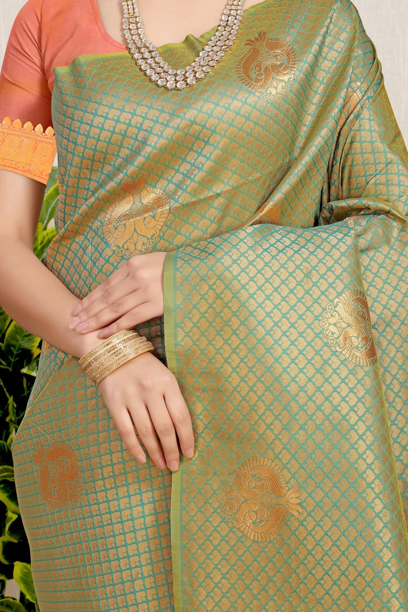 Anaita Green Woven Design Pure Silk Banarasi Saree With Blouse - Distacart
