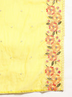Embroidered Kurta With Pant & Embroidered Dupatta, Yellow - Hiral Fashion - Distacart