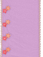 Full Front Embroidered Kurta With Pant & Embroidered Organza Dupatta, Lavender - Hiral Fashion - Distacart