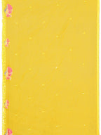 Full Front Embroidered Kurta With Pant & Embroidered Organza Dupatta, Yellow - Hiral Fashion - Distacart