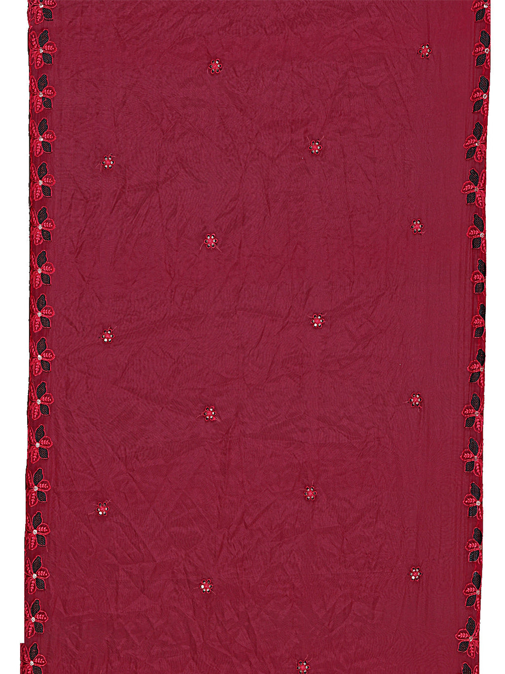 Embroidered Kurta With Pant & Embroidered Cut Work Organza Dupatta, Maroon - Hiral Fashion - Distacart