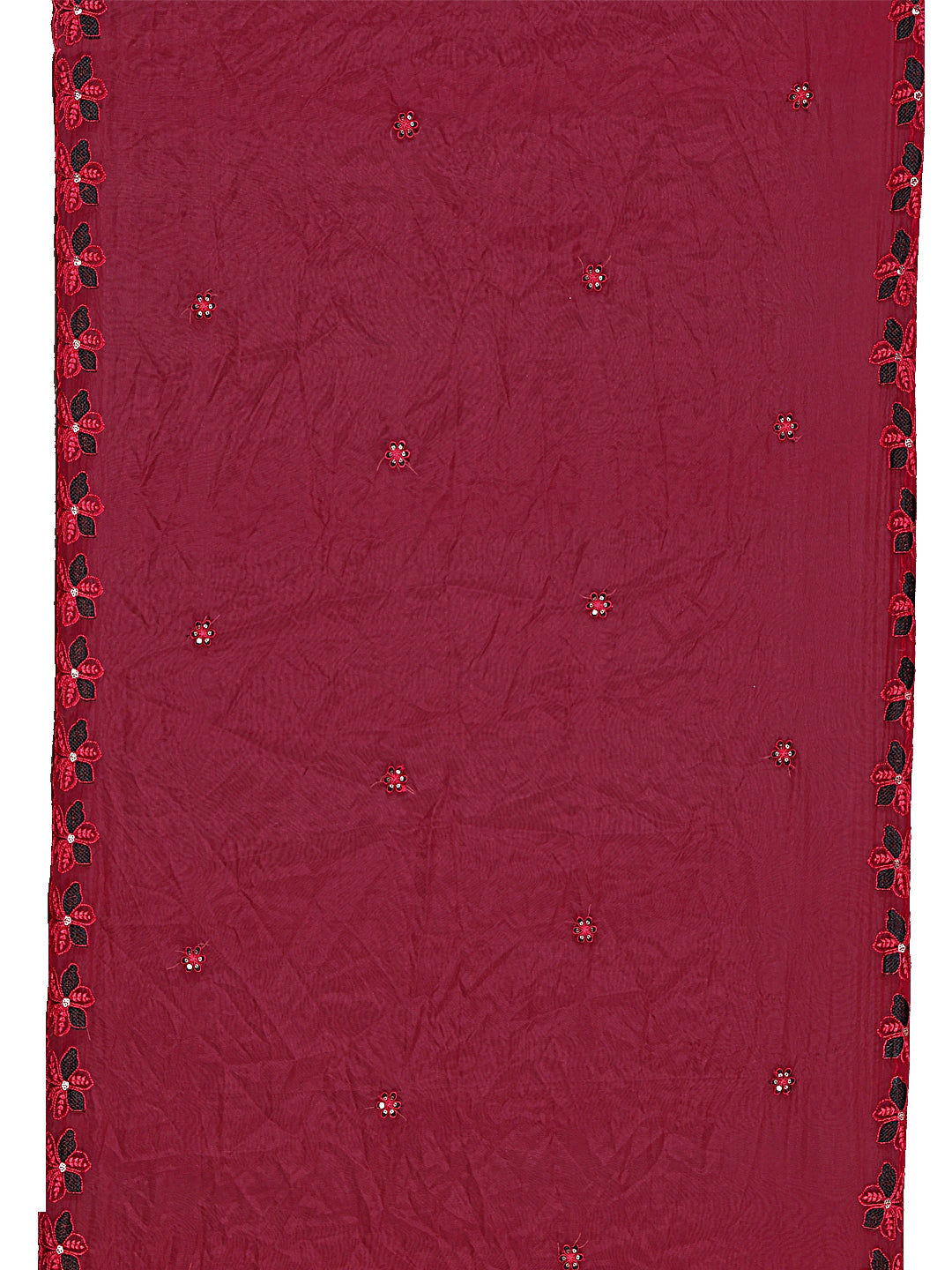 Embroidered Kurta With Pant & Embroidered Cut Work Organza Dupatta, Maroon - Hiral Fashion - Distacart