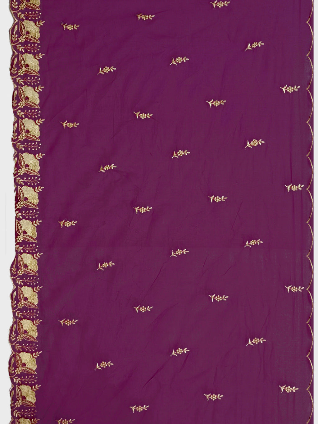 Embroidered Kurta With Pant & Embroidered Organza Dupatta, Purple - Hiral Fashion - Distacart
