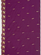 Embroidered Kurta With Pant & Embroidered Organza Dupatta, Purple - Hiral Fashion - Distacart
