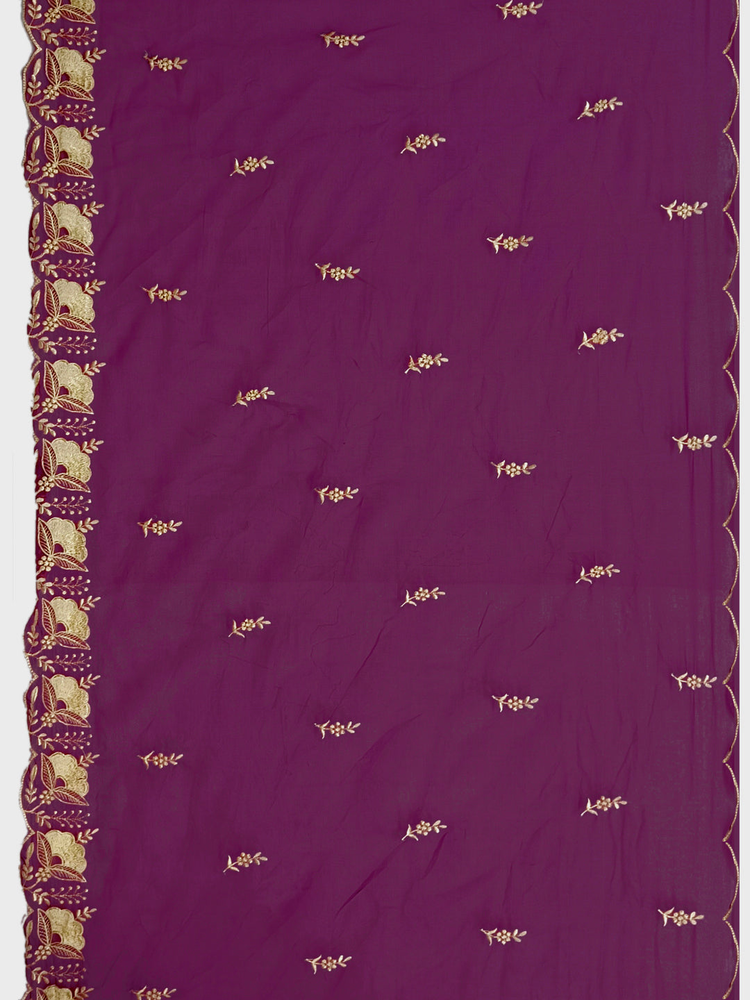 Embroidered Kurta With Pant & Embroidered Organza Dupatta, Purple - Hiral Fashion - Distacart