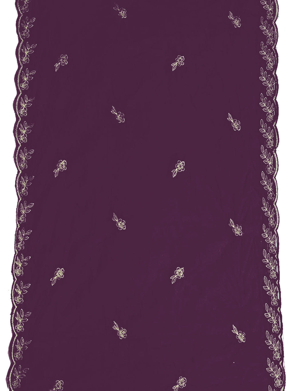 Hand Embroidered Kurta With Pant & Embroidered Cut Work Organza Dupatta, Wine - Hiral Fashion - Distacart