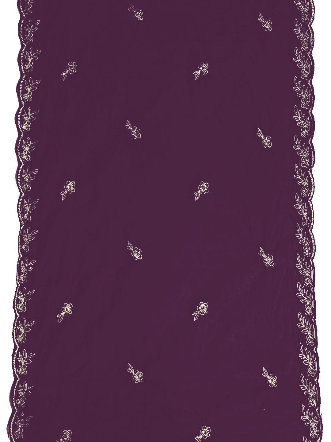 Hand Embroidered Kurta With Pant & Embroidered Cut Work Organza Dupatta, Wine - Hiral Fashion - Distacart