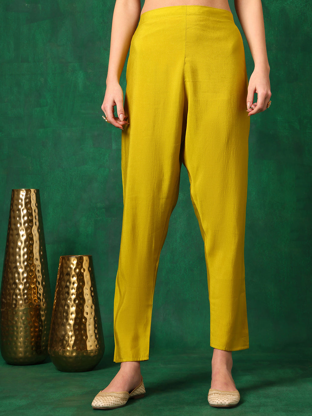 Embroidered Kurta With Pant & Embroidered Dupatta, Yellow - Hiral Fashion - Distacart
