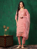 Embroidered Kurta With Pant & Embroidered Dupatta, Pink - Hiral Fashion - Distacart
