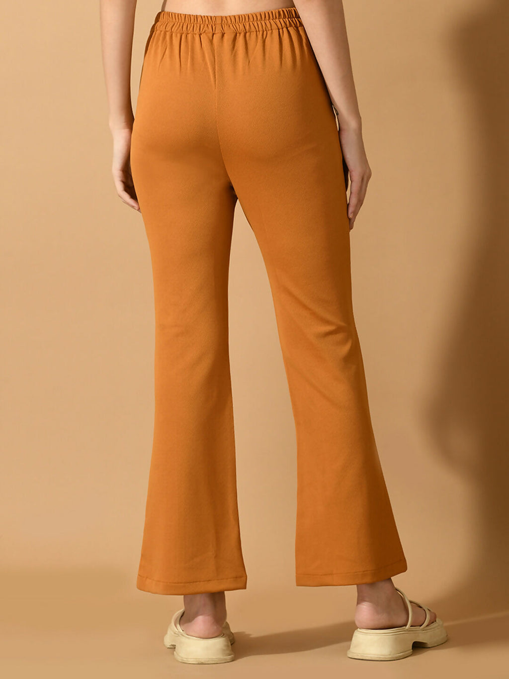 Myshka Women's Mustard Flared Party Trouser