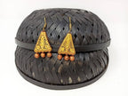 Terracotta Boho Ear Hangings-Copper Gold