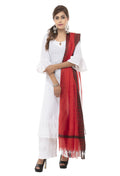 Mominos Fashion Moeza Cotton Black Temple Border Red Dupatta