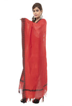 Mominos Fashion Moeza Cotton Black Temple Border Red Dupatta