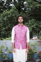 Mauve Designer Men's Nehru Jacket by Hilo Design