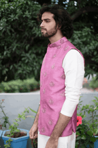 Mauve Designer Men's Nehru Jacket by Hilo Design