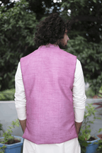 Mauve Designer Men's Nehru Jacket by Hilo Design