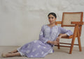 Gharana India Modal Lavender Coloured Chikankari Kurta - Distacart