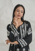 Gharana India Modal Fine Cotton Chikan Kari Kurta – Black - Distacart