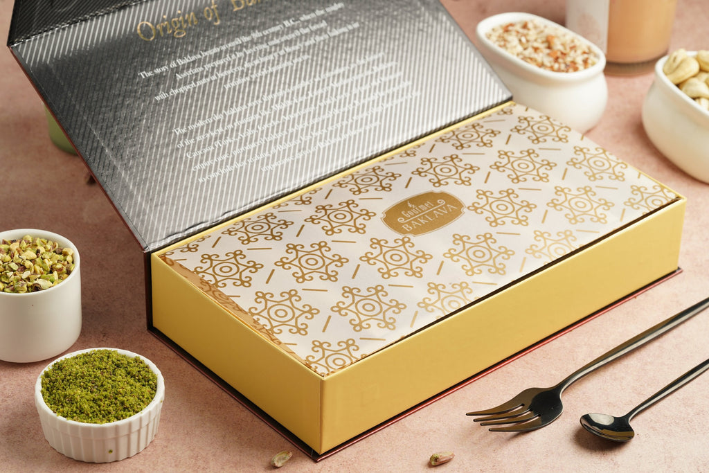 Gourmet Baklava Crescent Gift Box Of Chocolate Cashew Pistachio Baklava - Distacart