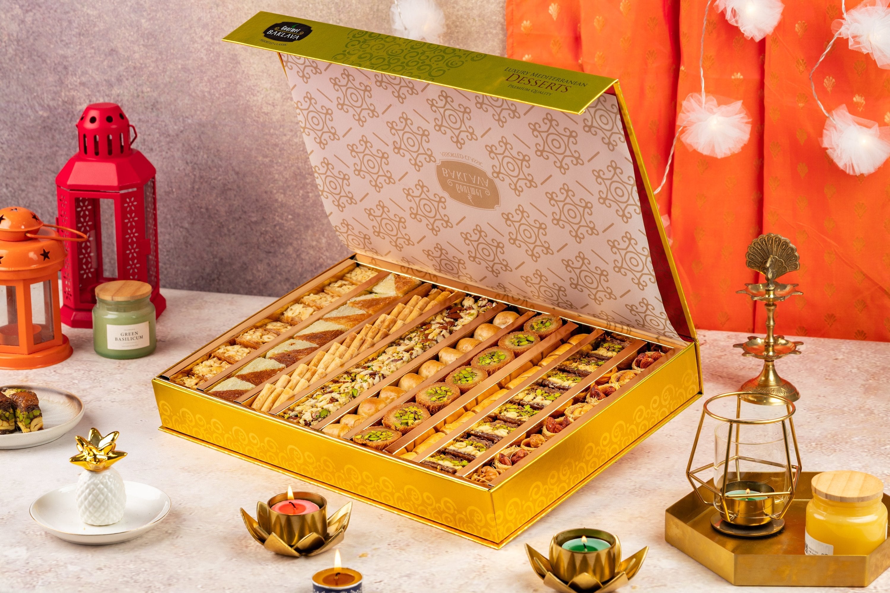 Gourmet Baklava Golden Hamper Box - Distacart