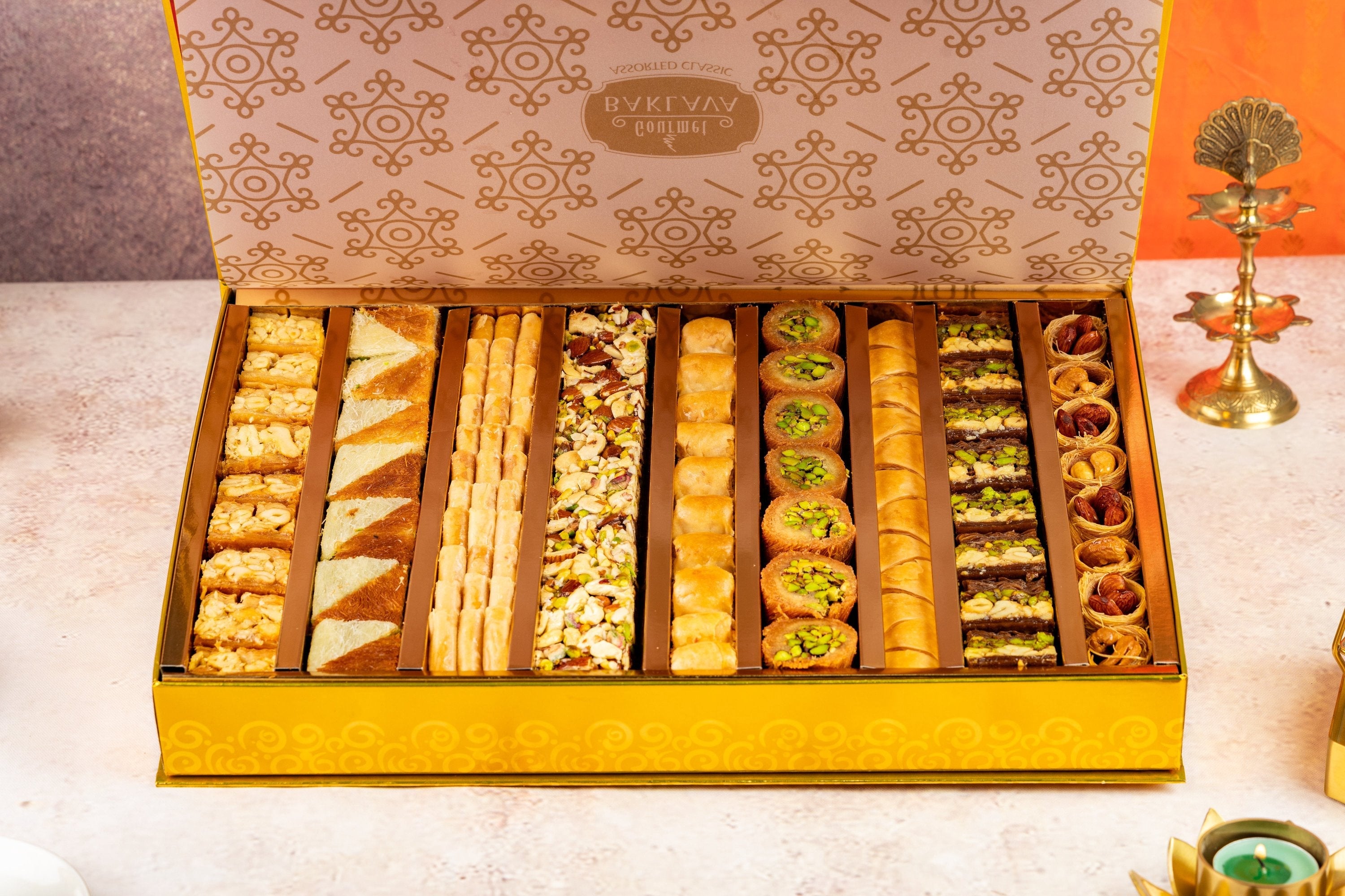 Gourmet Baklava Golden Hamper Box - Distacart