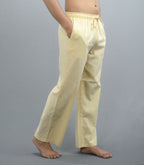 Fabmade Navy Blue & Beige Combo Men Linen Pajama