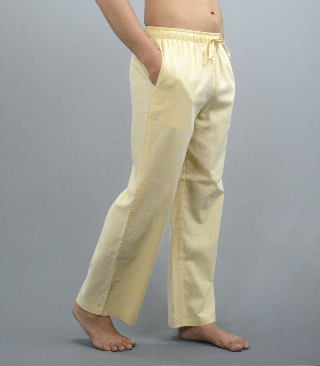 Fabmade White & Beige Combo Linen Pajama