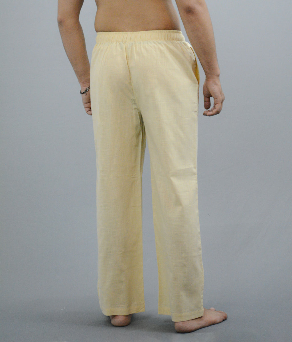 Fabmade Navy Blue & Beige Combo Men Linen Pajama