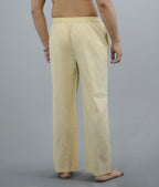 Fabmade Navy Blue & Beige Combo Men Linen Pajama