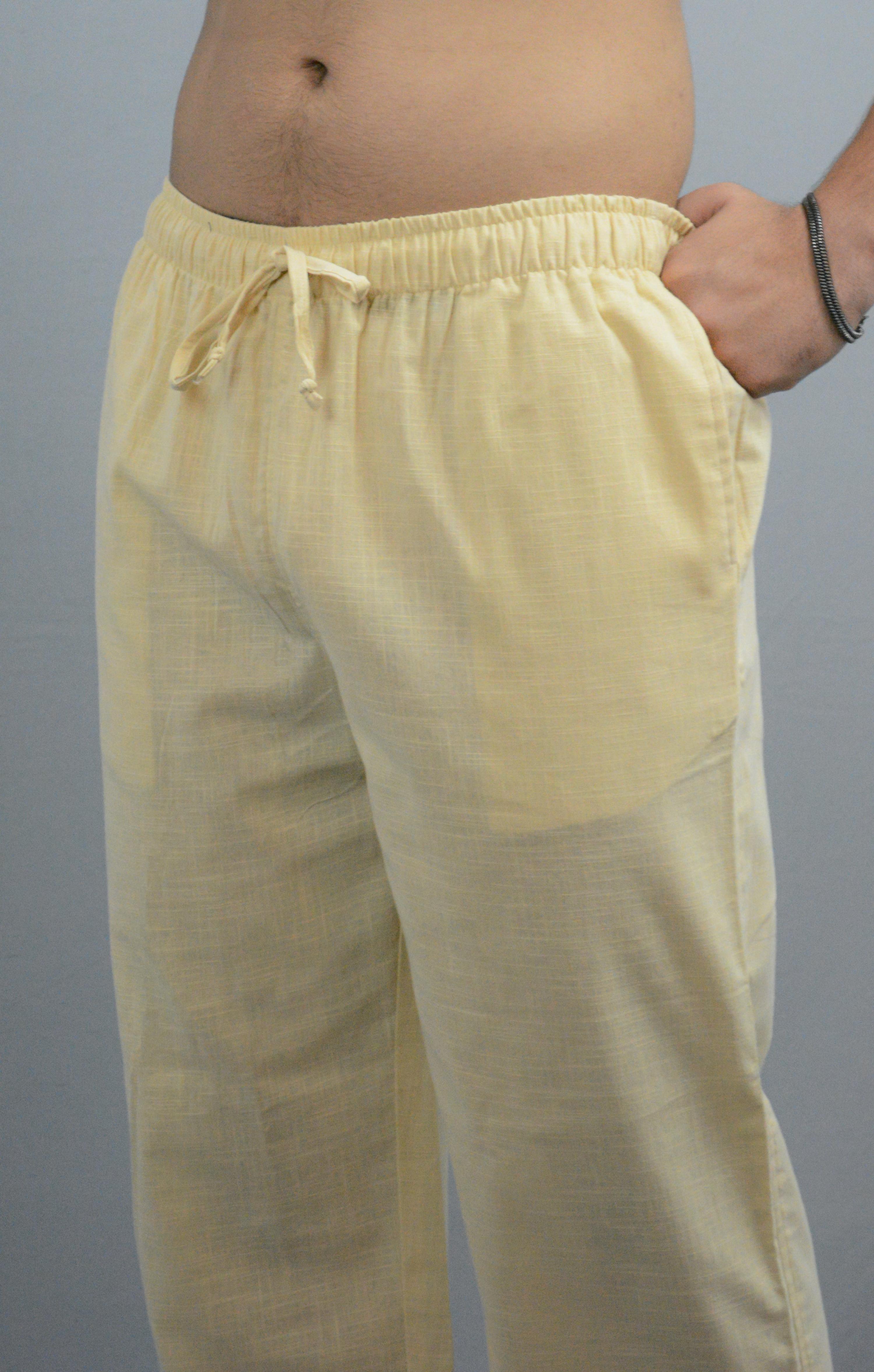 Fabmade Peach & Beige Combo Linen Pajama