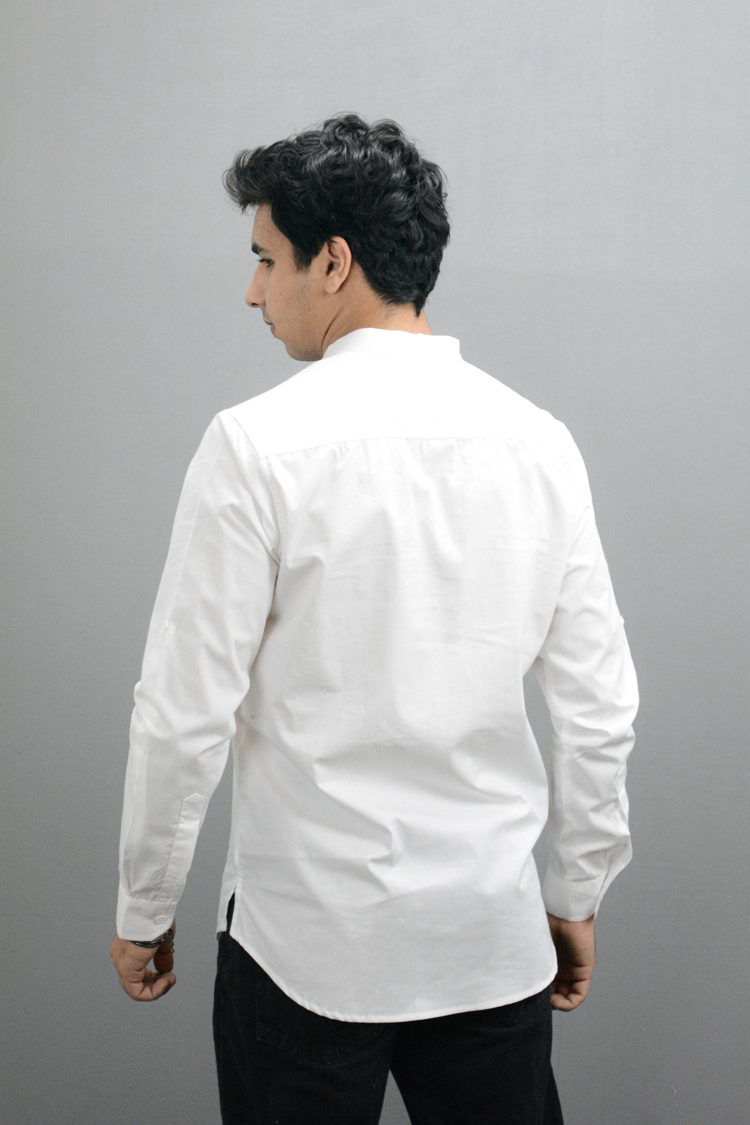 Fabmade Men White Pure Cotton Short Kurta