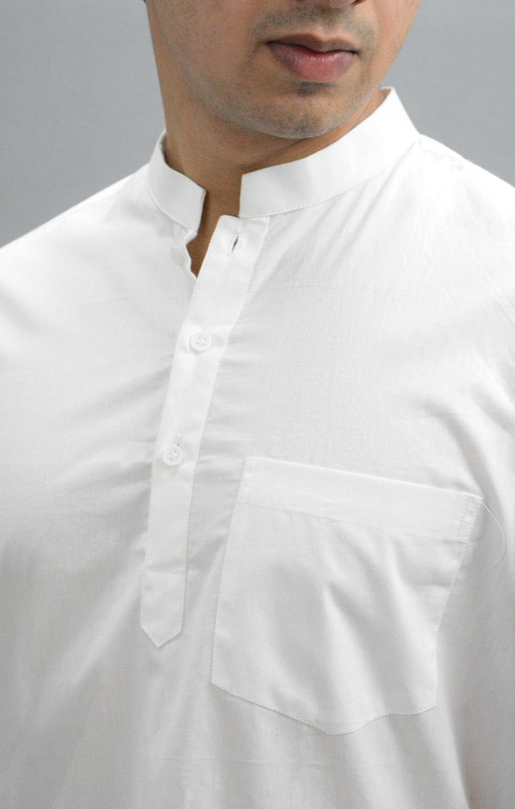Fabmade Men White Pure Cotton Short Kurta