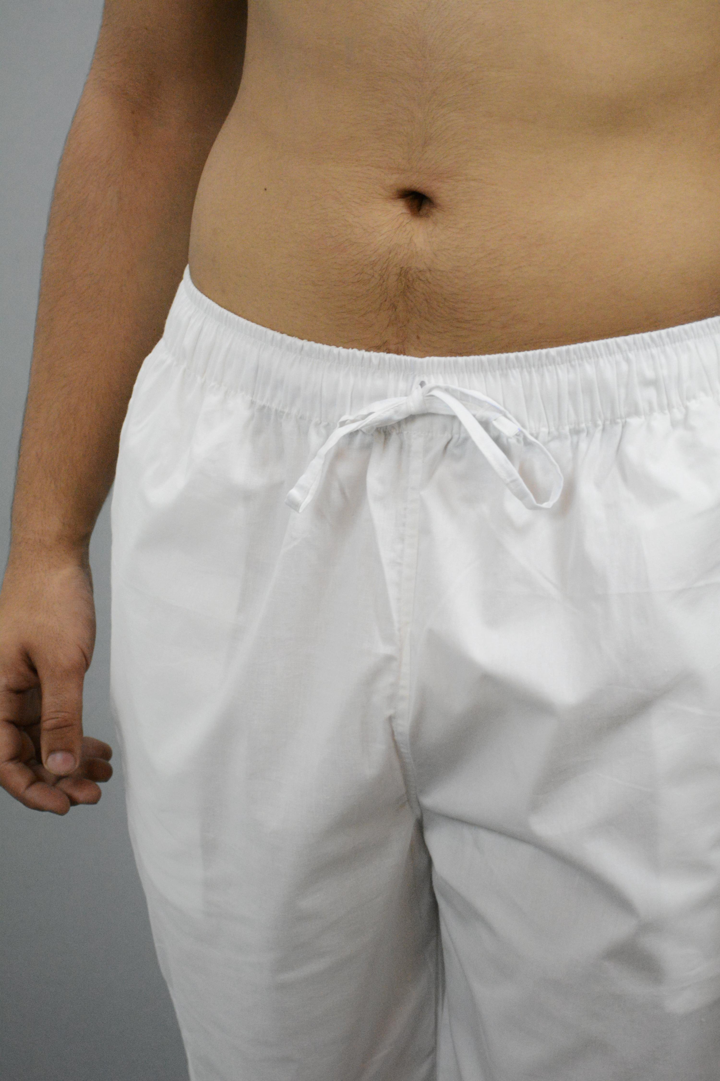 Fabmade Pack Of 2 White Combo Men Pajama