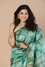 Very Much Indian Exclusive Handloom Pure Tussar Silk Saree By Khadigram Certified Weavers