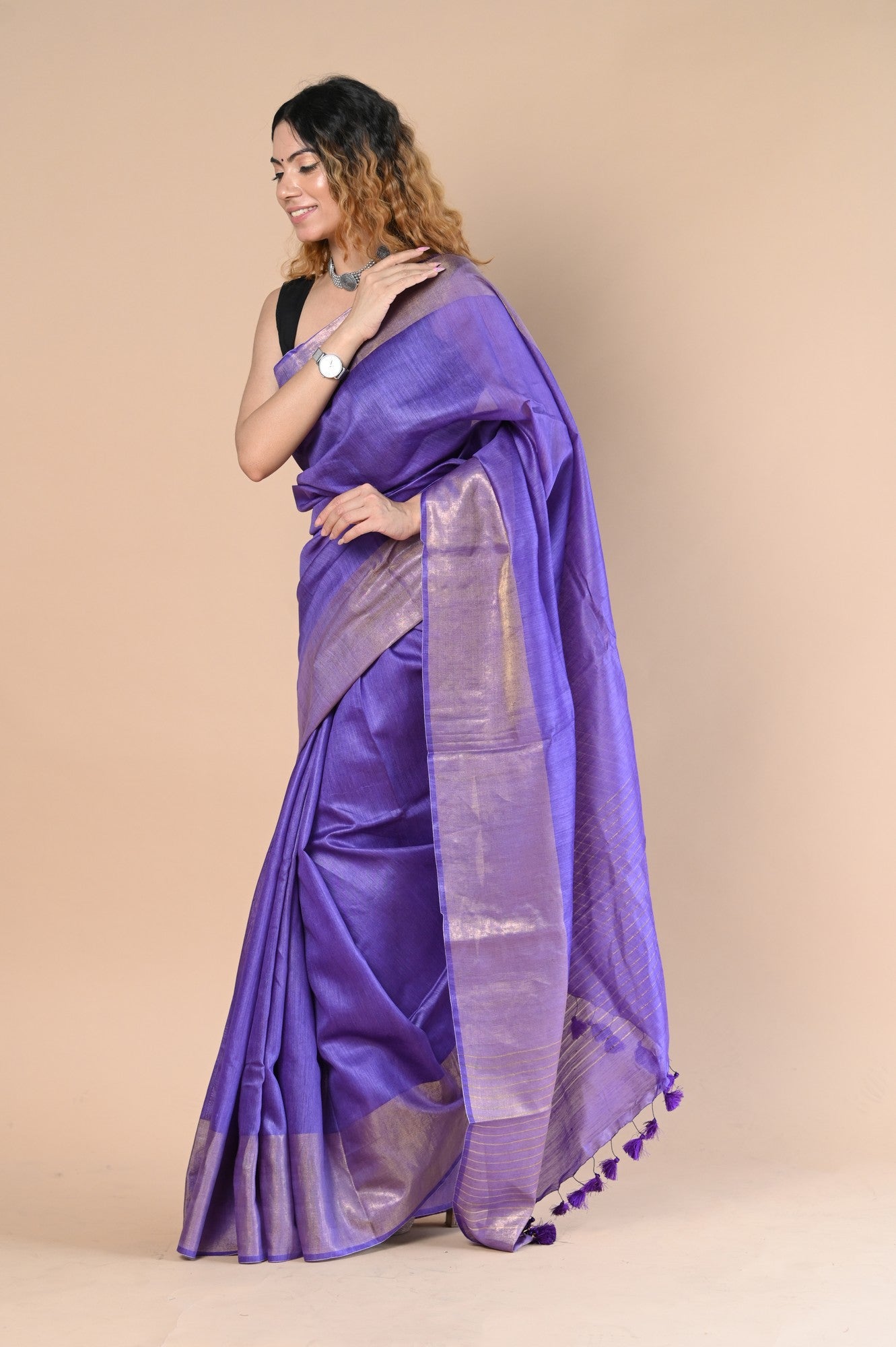 Very Much Indian Exclusive Pure Moonga Tussar Silk Saree With Beautiful Border