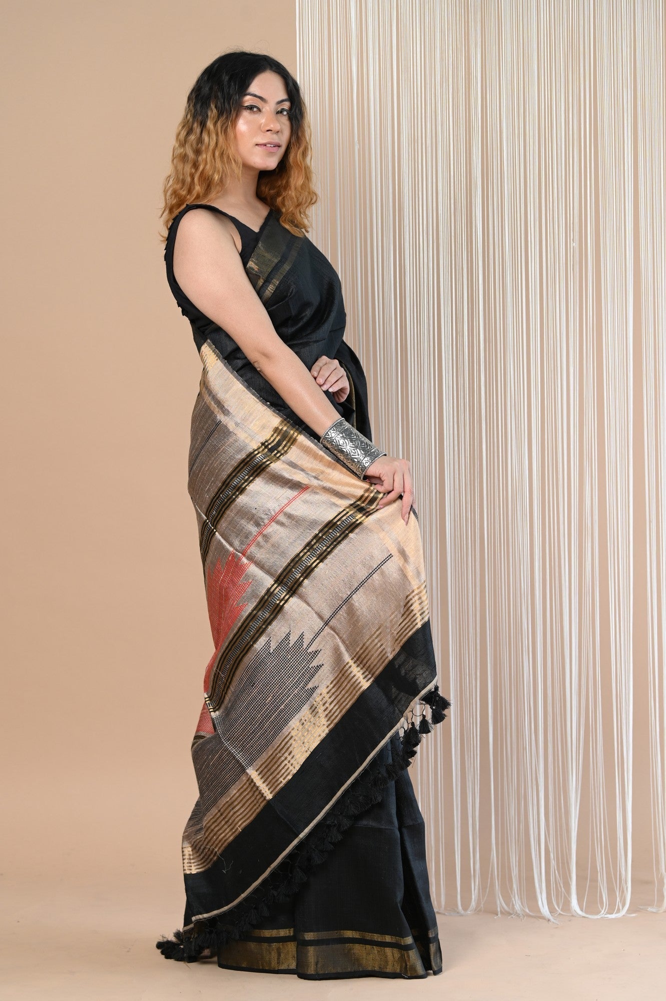Very Much Indian Exclusive Handloom Pure Tussar Silk Saree By Khadigram Certified Weavers - Distacart